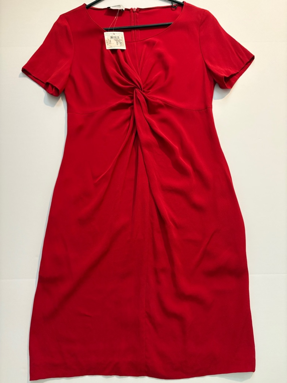 Moschino Red Knot-Front Midi Dress